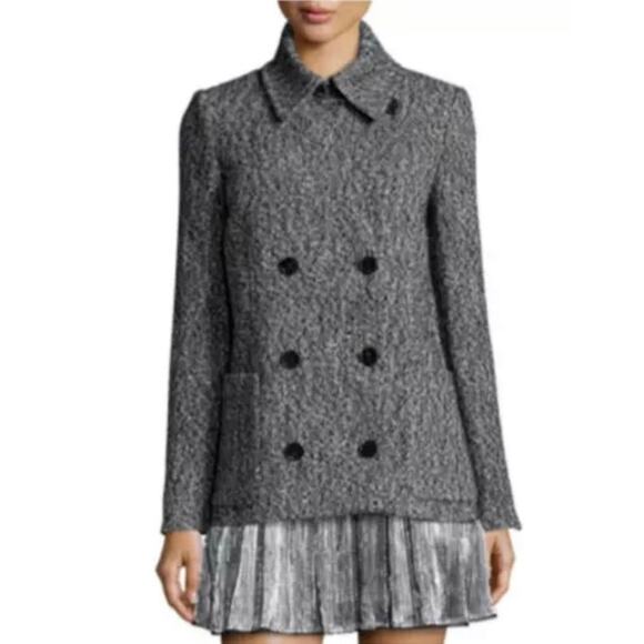 Zadig & Voltaire Miles Deluxe Double-Breasted Coat Wool Blend Peacoat Size XS - Picture 1 of 14